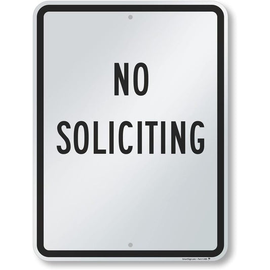 Sign 'No Solicting' 24/pk