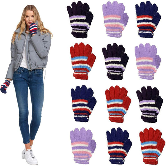 Winter Fleece Glove Women Asst Colors 12/bag