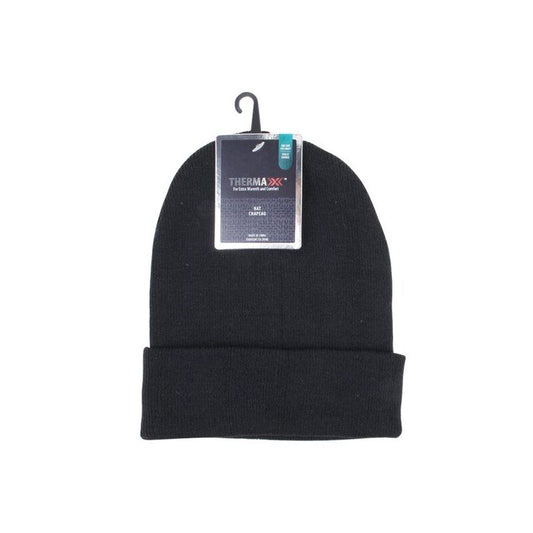 Thermaxx Winter Beanie Hats -Black 12/Bag