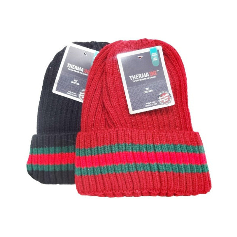 THERMAXX Winter Men's Beanie Hat W/Fur Lining 12/Bag