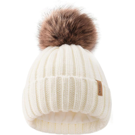 Thermax Kids Pom Pom Hat W/Fur Lining 12/Bag