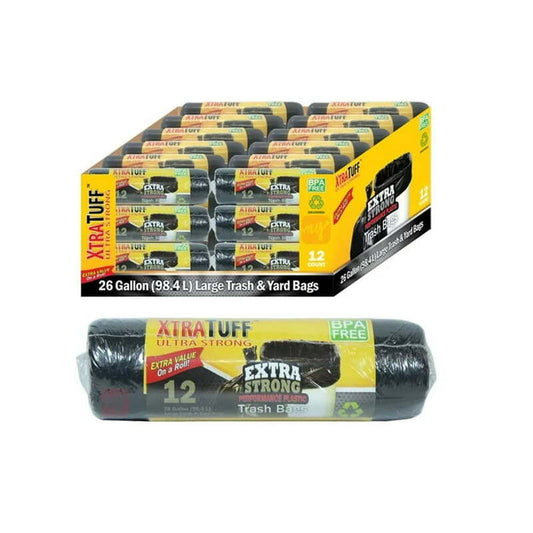 Xtra Tuff Garbage Bag Roll 12ct; 26Gal 48/cs 26Gal