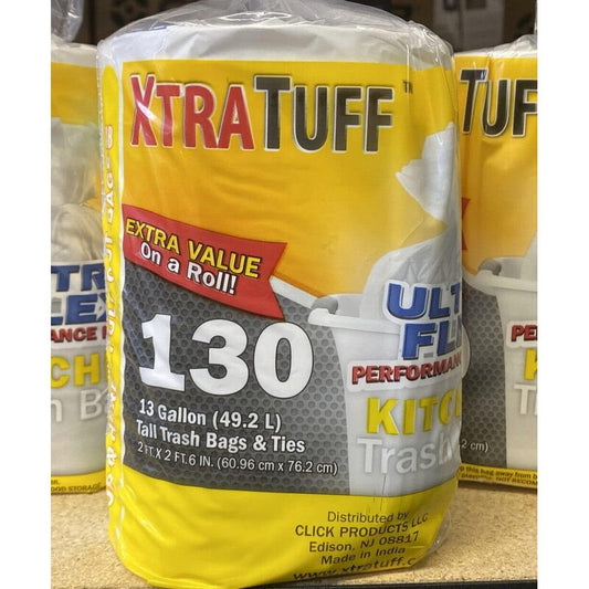 Xtra Tuff 13gal Garbage Bag Roll 130ct; 12/cs