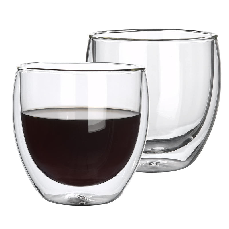 Splash Double Wall 8.5oz Glass Cup 2pk; 12/cs