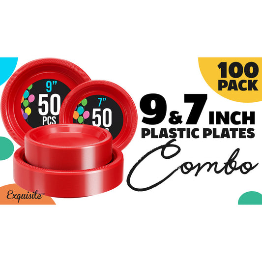 Ideal Dining 9" Plastic Plate 100ct -White 4/cS