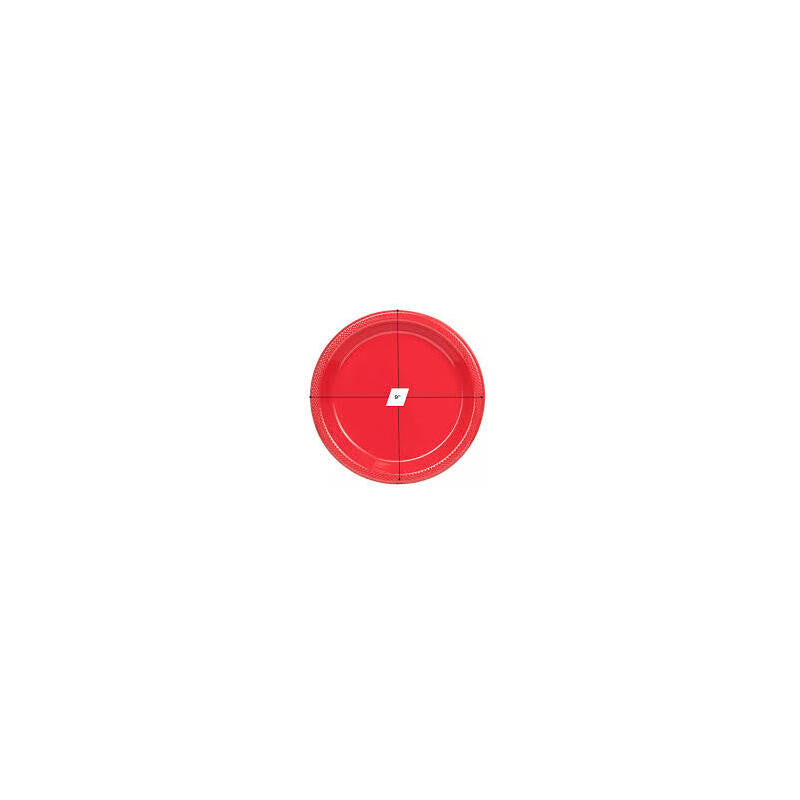 Ideal Dining 9" Plastic Plate 25ct-Red 24/cs