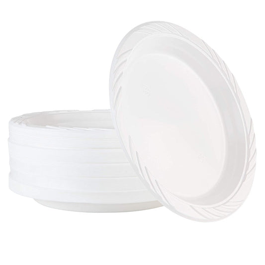 EP 9' Plastic Plate 100ct -White 4/cs