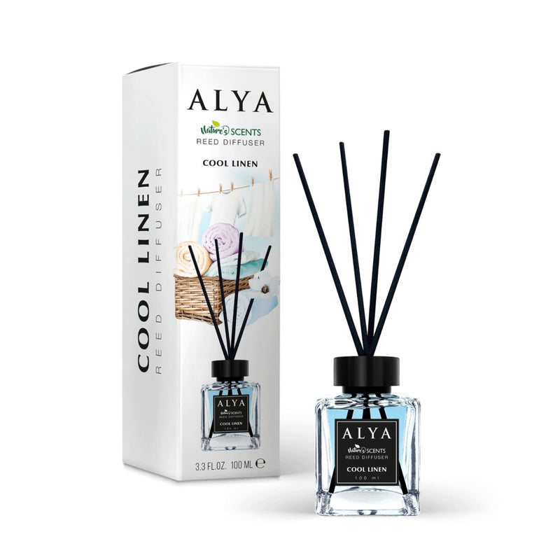 ALYA Essential Oil Air Freshener W/Sticks 3.3oz -Cool Linen 12/cs