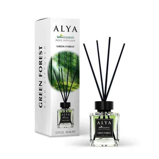 ALYA Essential Oil Air Freshener W/Sticks 3.3oz -Green Forest 12/cs
