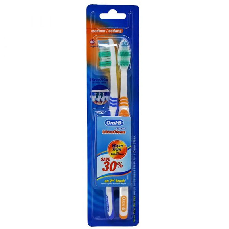 Oral-B Ultra Clean Toothbrush 2ct-Medium (12/96/cs)