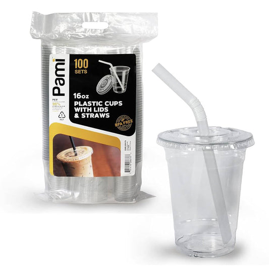 PAMI 16oz Plastic Cups 16ct- Clear 48/cs