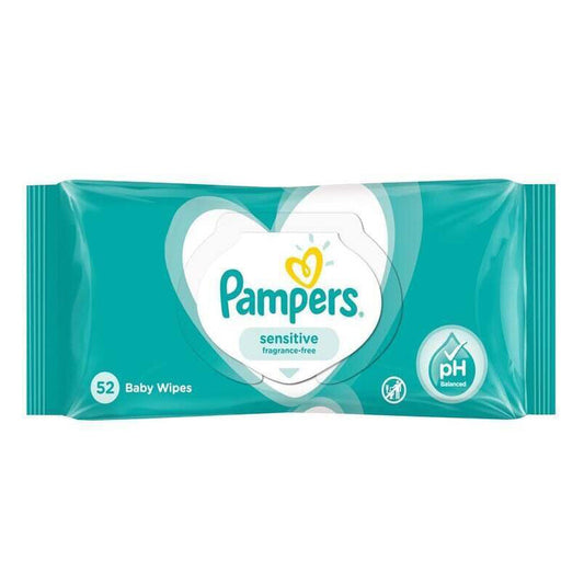 Pampers Baby Wipes 52ct-Sensitive 12/cs