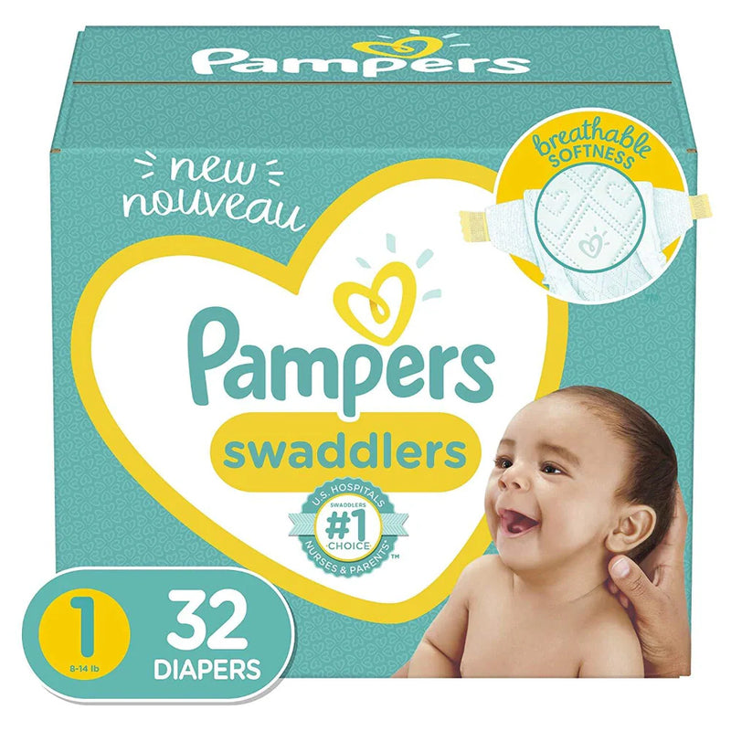 Pampers SWaddlers Diappers Pack#1 32ct-New Born 4/cs
