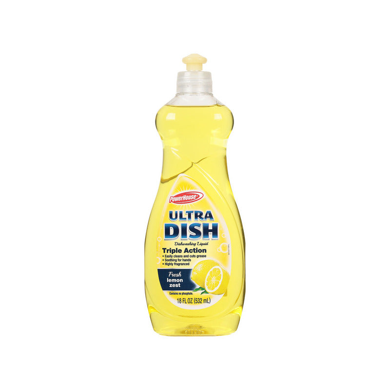 Power House Ultra Dish Liquid 25oz - Lemon Zest 12/cs