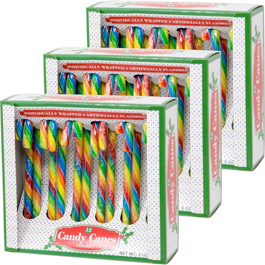Candy Canes 12ct-Rainbow Cherry Mix Color 36/cs
