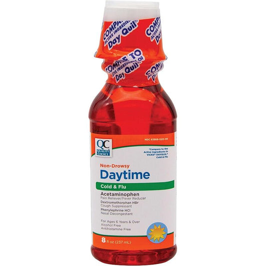 Quality Plus Cold & Flu Liquid Relief 6oz- Daytime (12/cs)