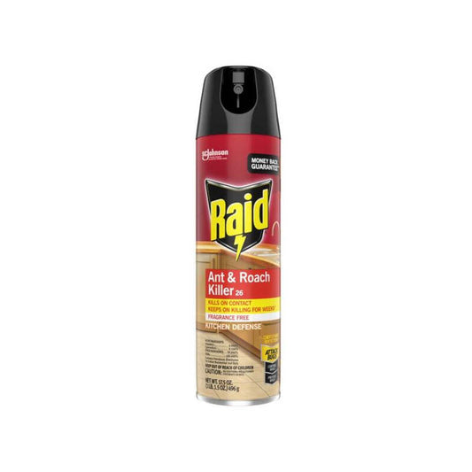 Raid Ant & Roach Killer 17.5oz-Fragrance Free 12/cs