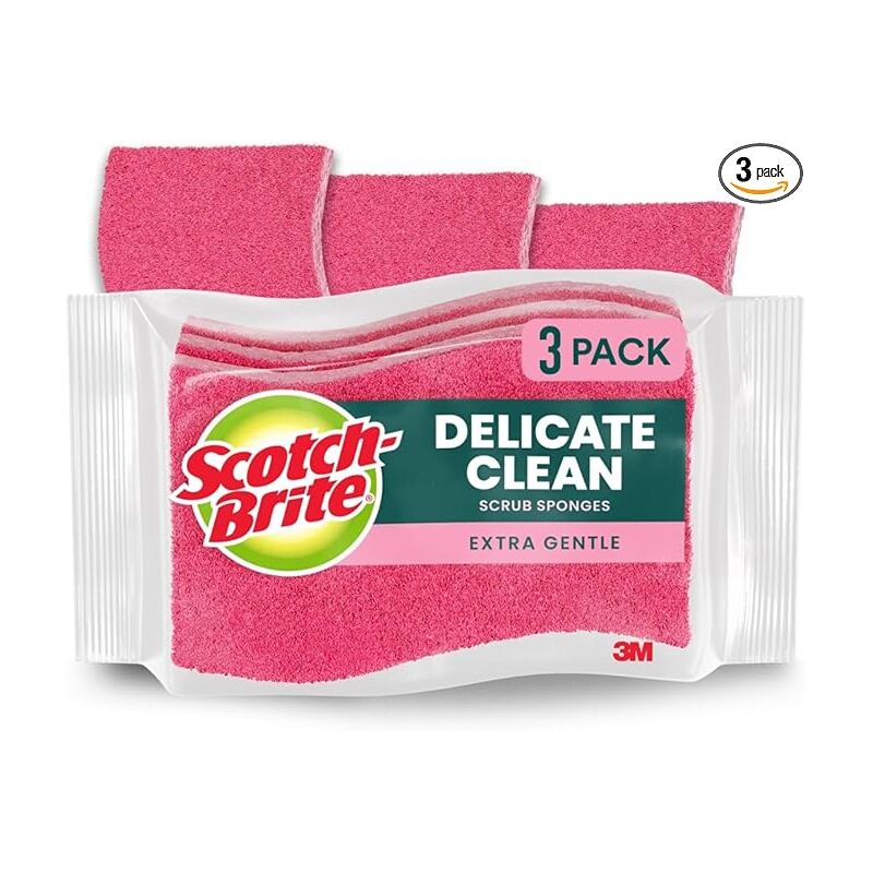 Scotch Brite Scrub Sponge 3ct-Delicated Card 8/cs