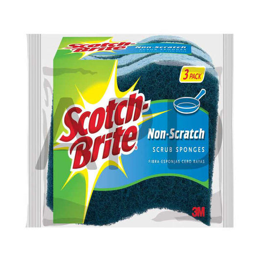 Scotch Brite Non-Scrub Sponge 3ct-Blue 8/cs