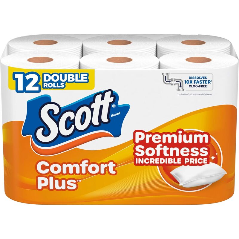 Scott Comfort Plus 4 Rolls Toilet Paper 12/Box