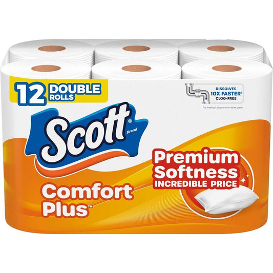 Scott Comfort Plus 4 Rolls Toilet Paper 12/Box