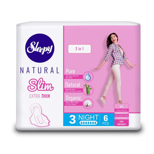 SLEEPY NATURAL#3 Slim Xtra Thin 18ct-Night 12/cs