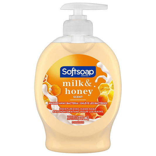 Softsoap hand Soap 7.5oz W/Pump-Milk & Golden Honey 6/cs