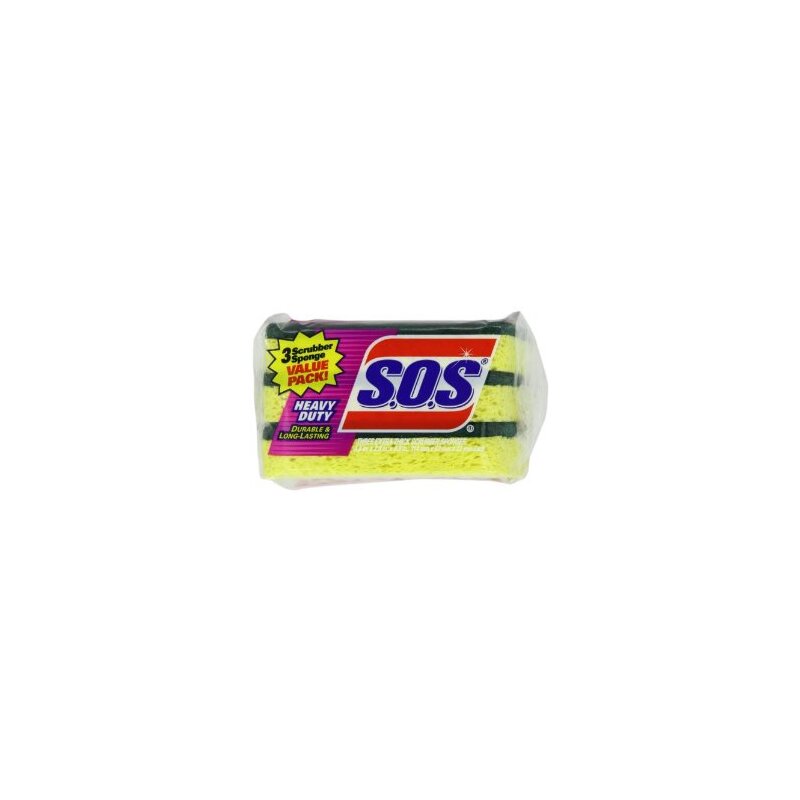 S.O.S Heavy Duty Scrubber Sponge 3ct; 8/cs
