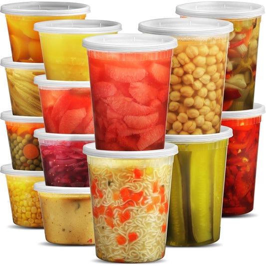 32OZ Micro Soup Container W/ Lid 4ct-; 32/CS