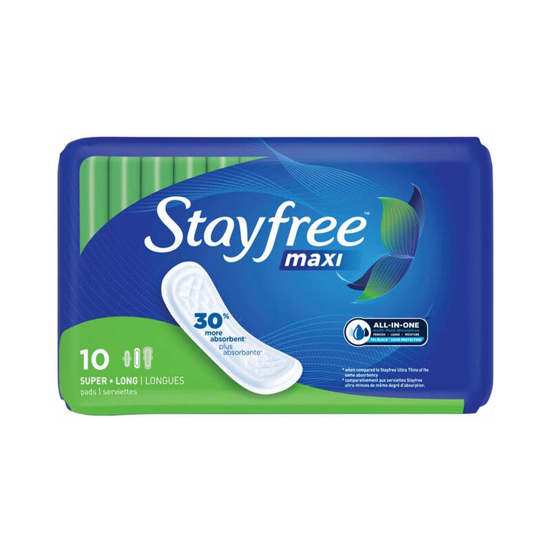 STAYFREE Maxi Pad 10ct Size 2-Super 12/CS