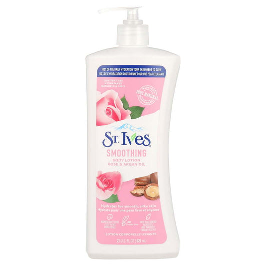 St.Ives Smoothing Body Lotion 21oz - Rose & Argan Oil 4/cs