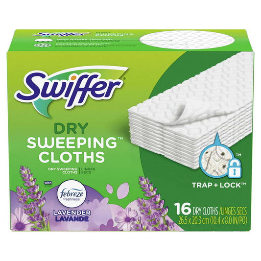 Swiffer Dry Cloth Refill 16ct - Lavender Scented 8/cs