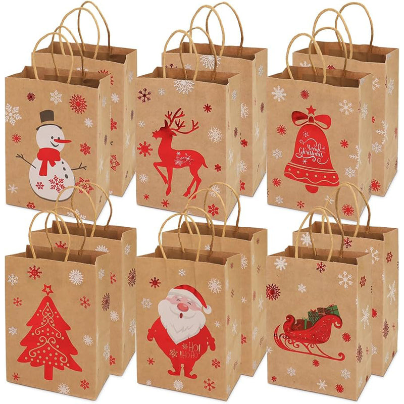 X'Mas Gift Bags-Medium 12/CS