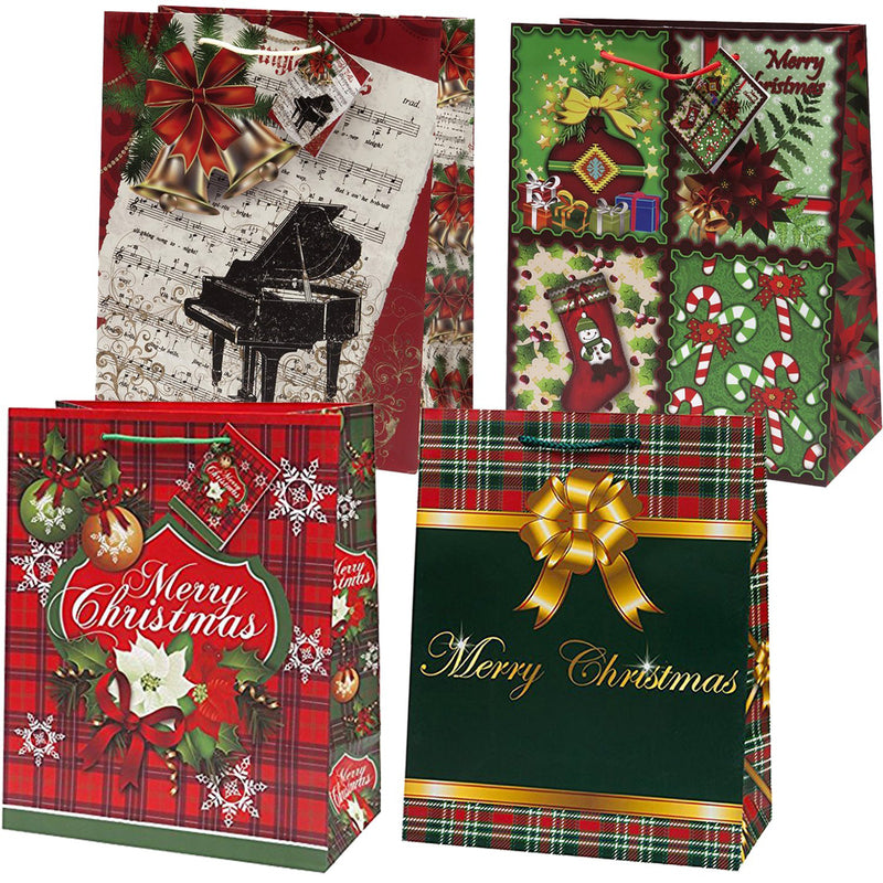 X'mas Gift Bags- Large 12/cs