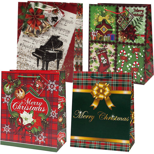 X'mas Gift Bags- Large 12/cs