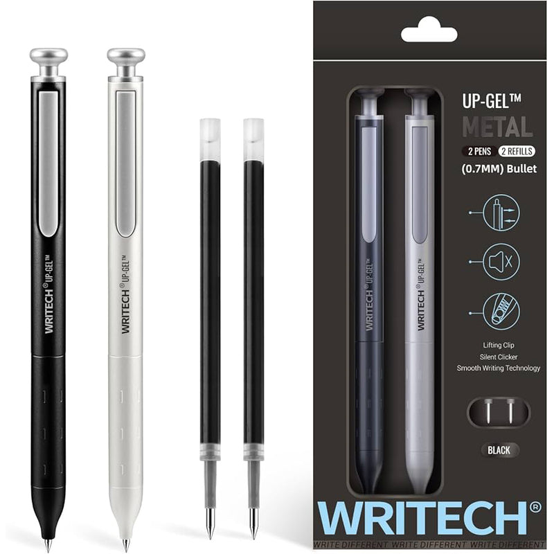 Simply Liquid Gel Pens 2ct W/Mental Clip-Black 24/cs
