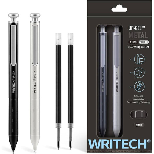 Simply Liquid Gel Pens 2ct W/Mental Clip-Black 24/cs