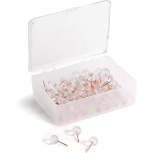 Simple Push Pins 100ct transparent Color -Assorted 24/CS