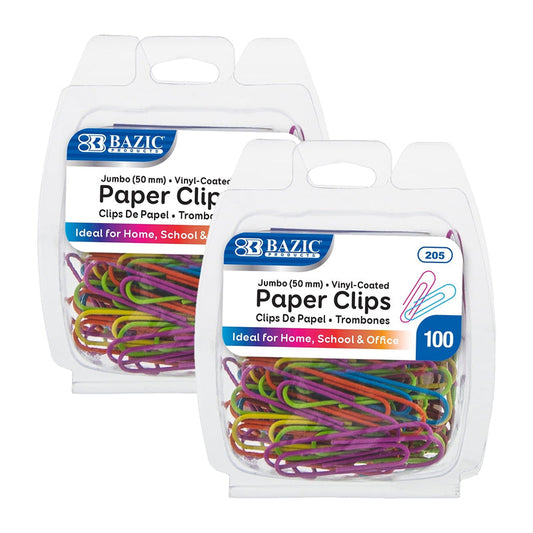 Simple 100ct/50mm Paper Clips-Assorts. 24/cs