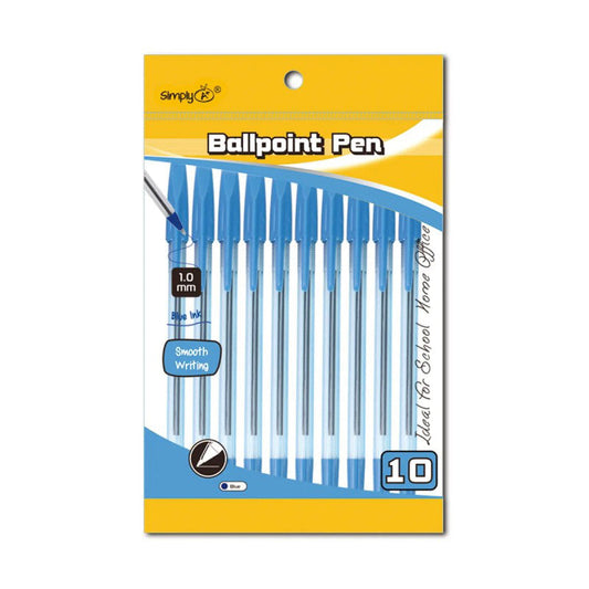 Simply 10ct Ball Point Pens Blue 36/cs