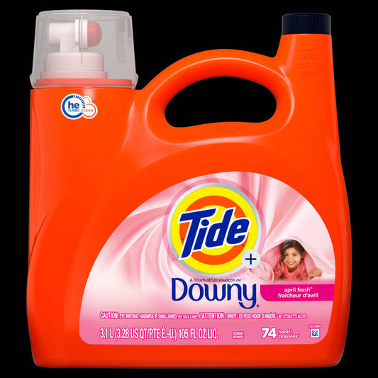 Tide Plus A Touch Laundry Detergent Liquid 105oz -Downy April Fresh 4/cs