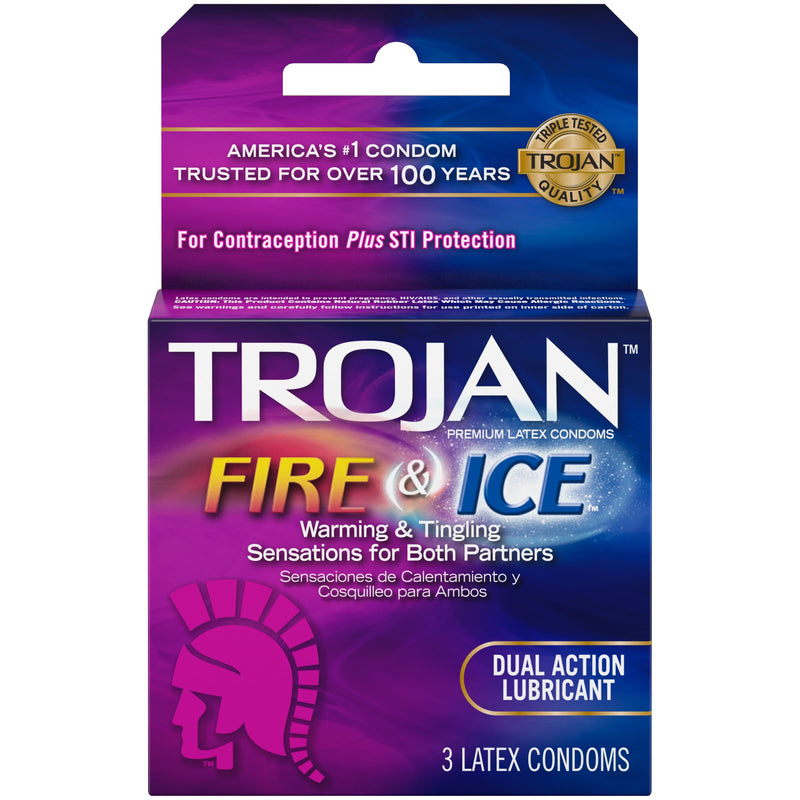 Trojan Condoms 3ct-Fire & Ice 12/48/cs
