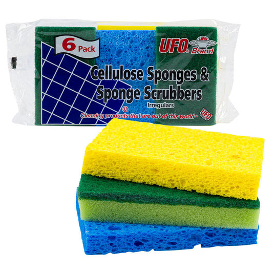 UFO Cellulose Sponge Scrubber 6ct; 48/cs