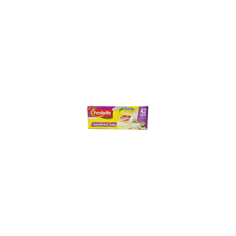 Freshrite 42ct Sandwich Bags Zipper Seal 24/cs