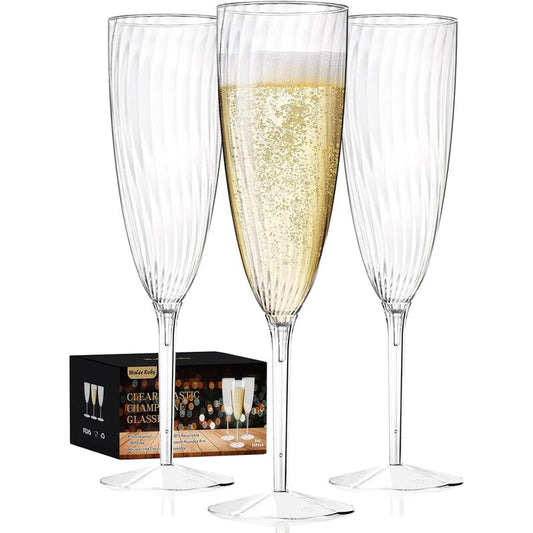 Plastic Champagne Flute 6ct; 36/cs