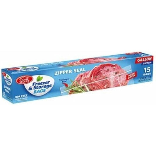 Freshrite 15ct Gallon Zipper Freezer Bags 24/cs