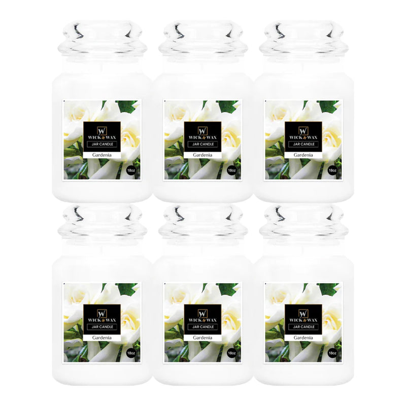 Wick Wax Candles 18oz - Gardenia (White) 6/cs