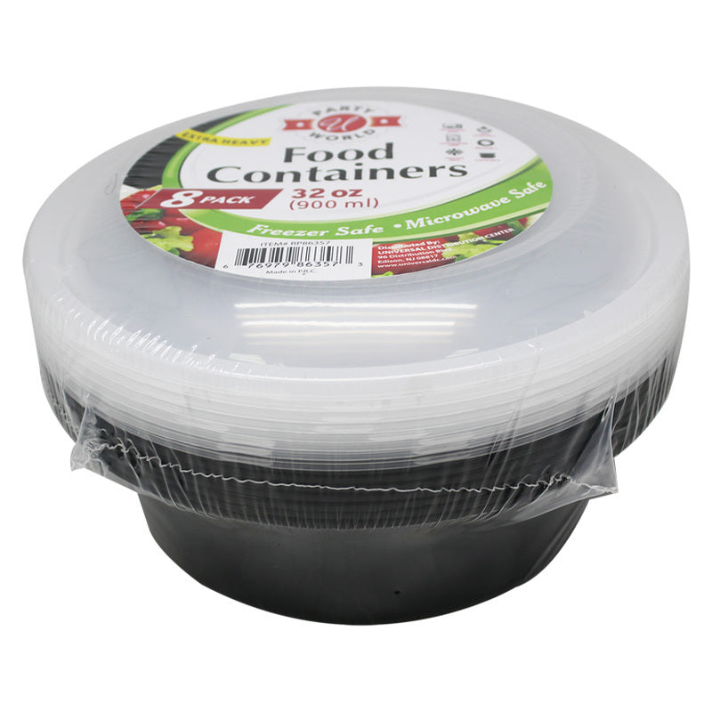 U 8ct Food Containers W/Lid 32oz Round 24/cs