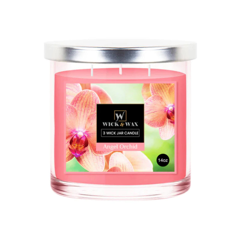 Wick Wax Candles 18oz - Angel Orchid (Pink) 6/cs