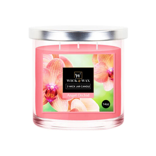 Wick Wax Candles 18oz - Angel Orchid (Pink) 6/cs